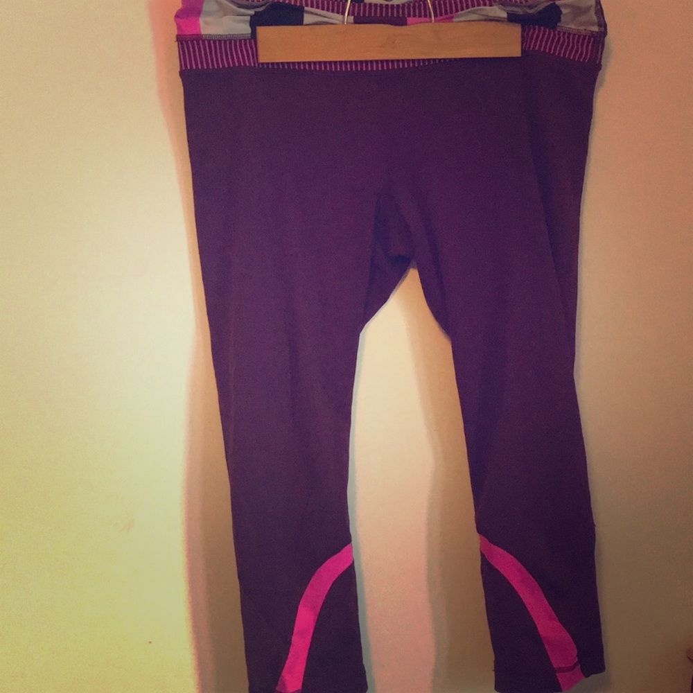 Lululemon Burgundy and Pink Crops